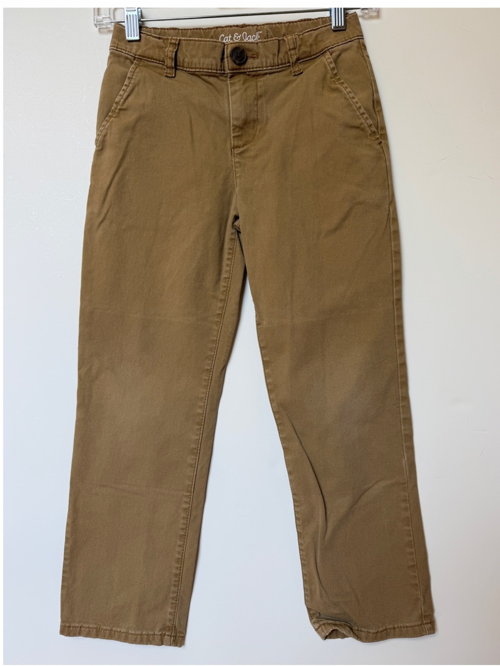 Bundle Cat & Jack Boys Straight Leg Chino Pants Size 8 Dark Khaki - Picture 2 of 10